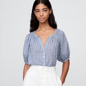 Gap x DOEN Gingham Top Large NWT